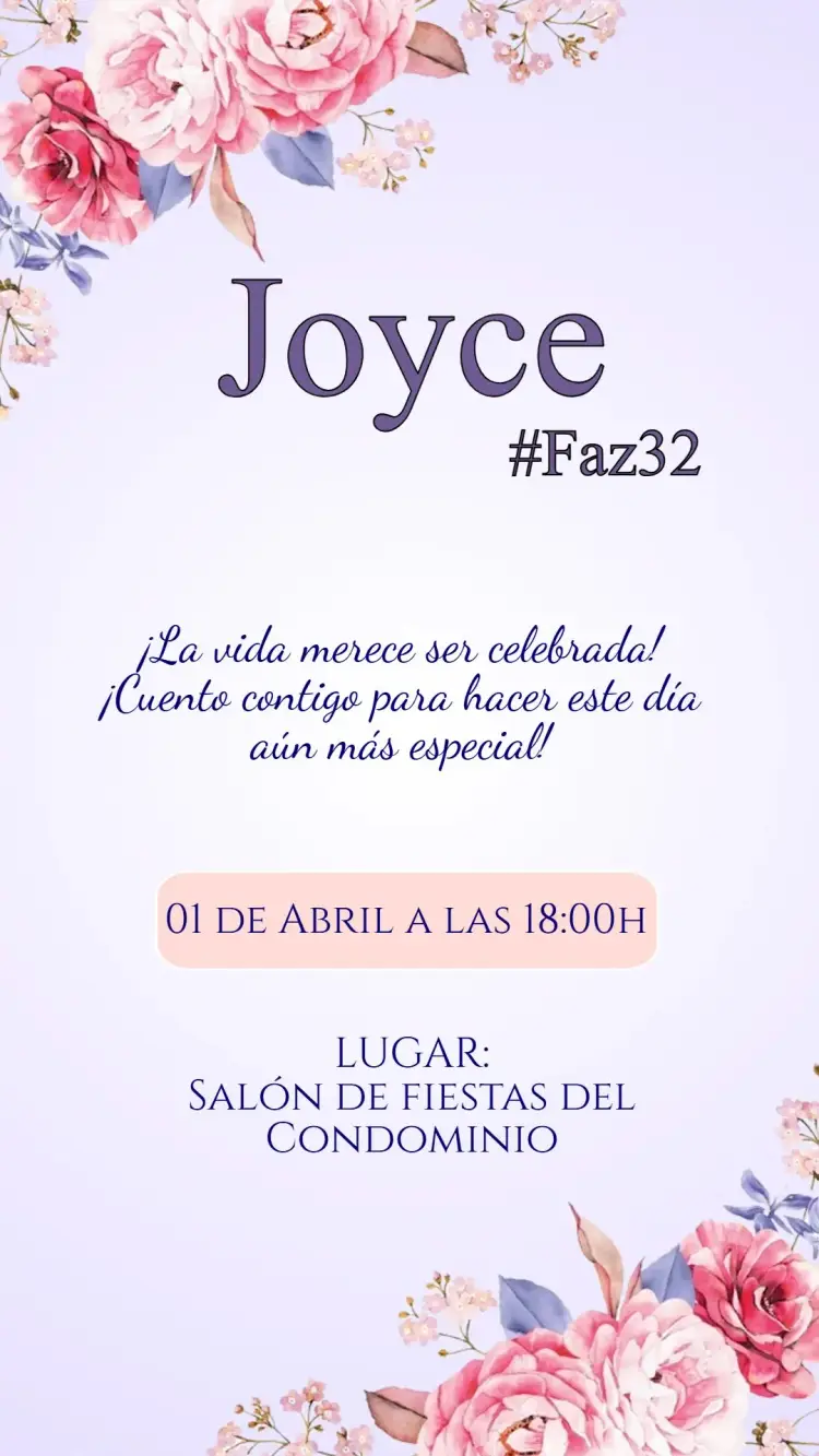 Invitación Cumpleaños Floral