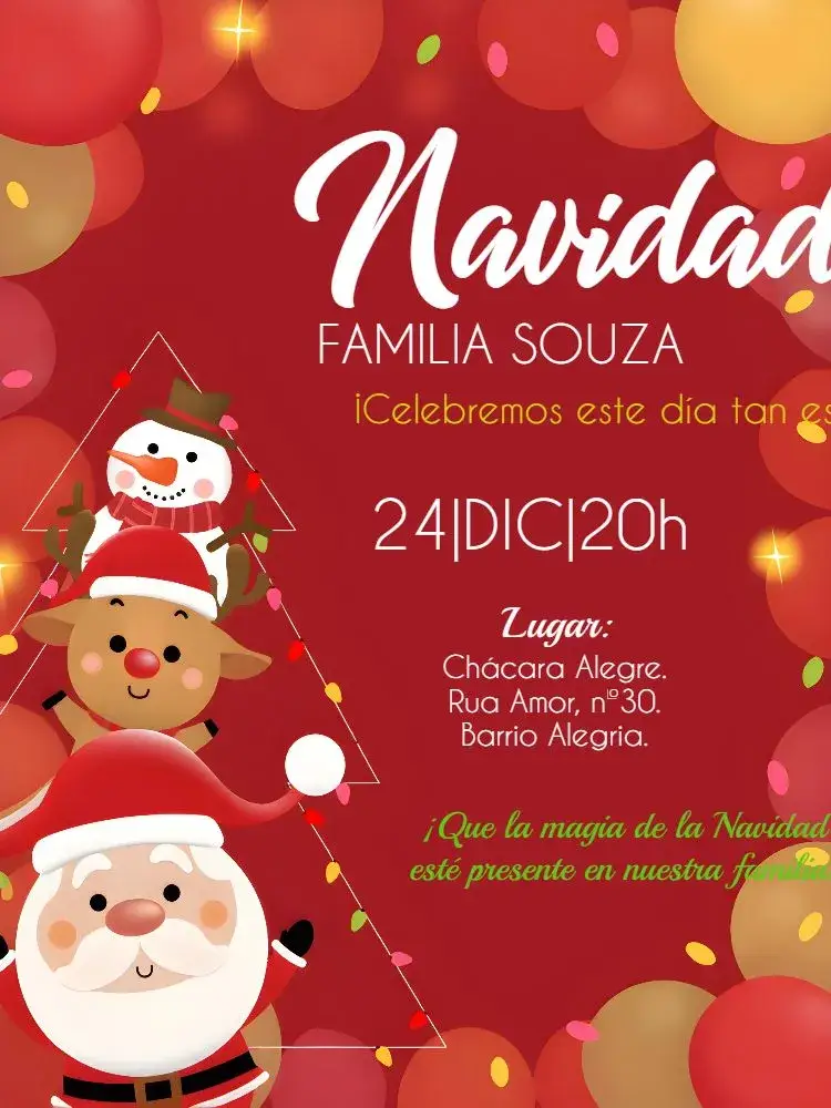 Invitación Navidad En Familia Reunión