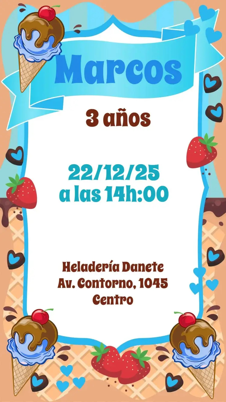 Invitación Fiesta de Helado