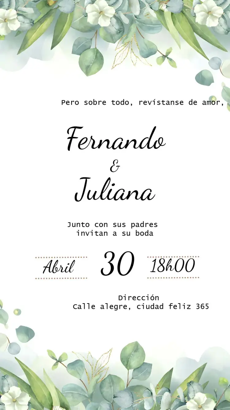 Invitación Boda Floral Marsala editable y personalizable