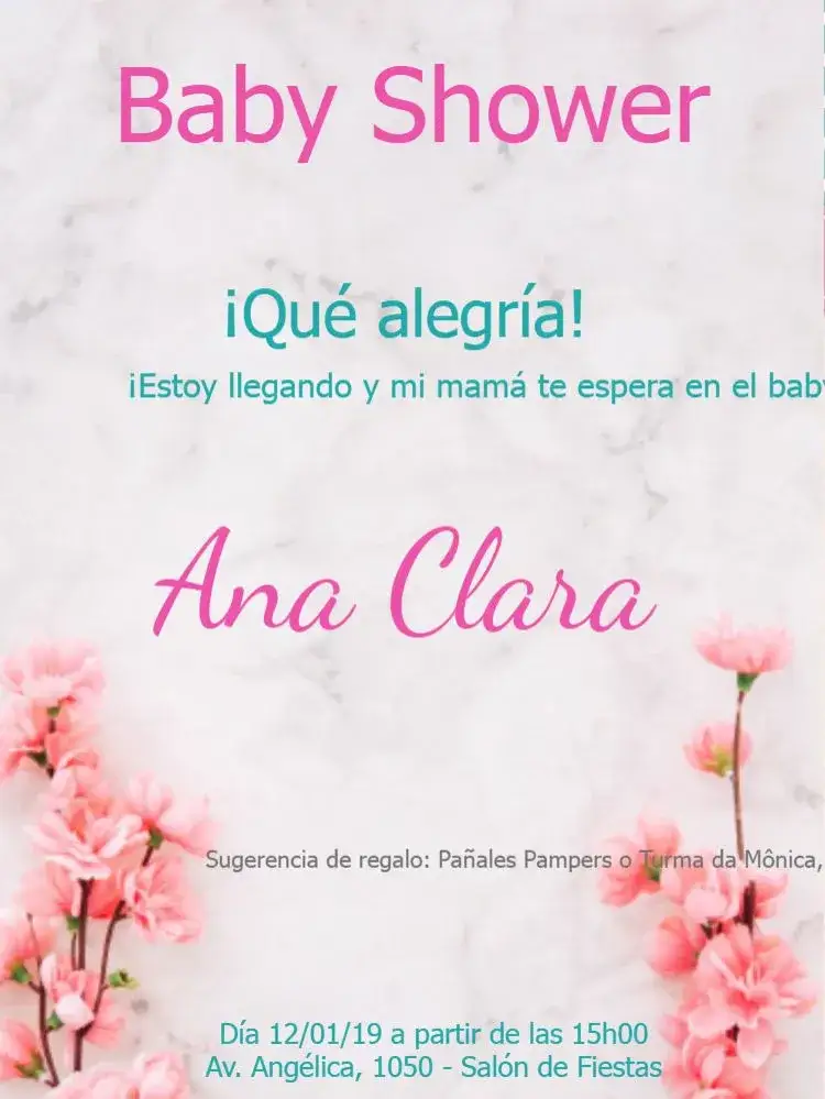 Invitación Baby Shower Elefante Con Rosas Personalizado – tema Baby Shower floral, colorido, lúdico, moderno, infantil