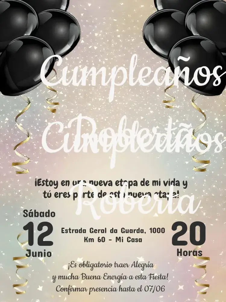 Invitación De 18 Años Fiesta editable y personalizable