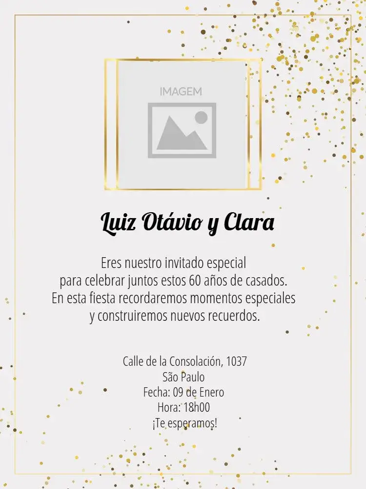 Invitación Bodas De Diamante Personalizado