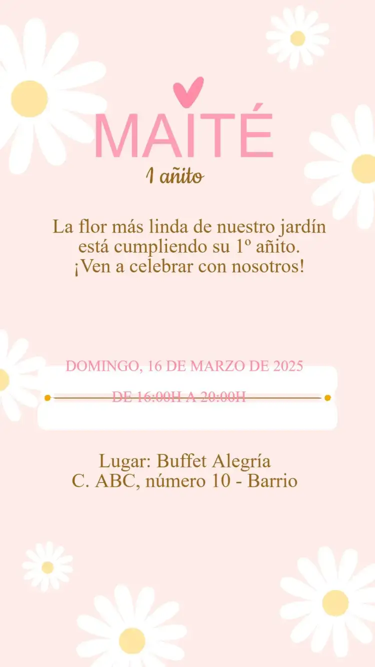 Invitación Cumpleaños Margaritas