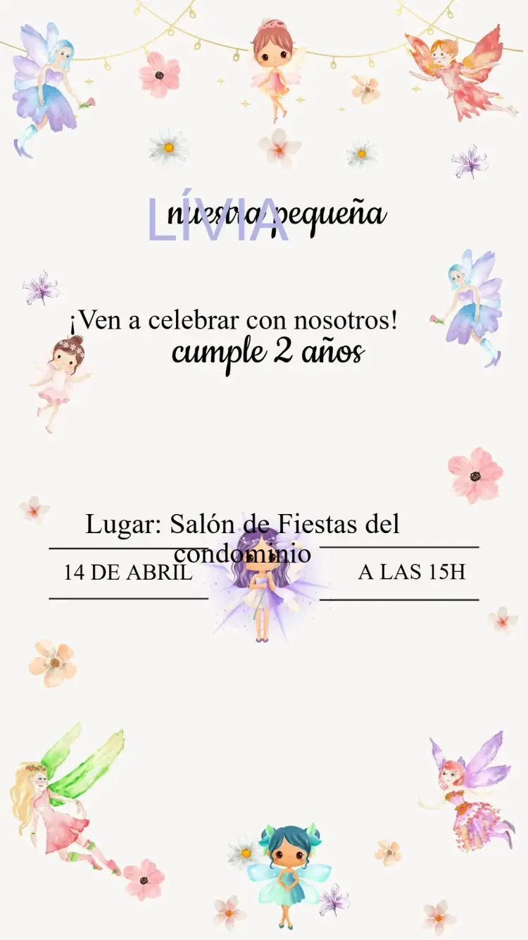 Invitación Cumpleaños Hadas