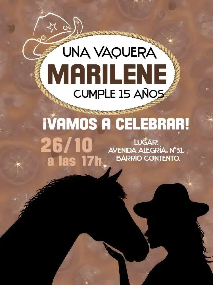 Invitación Boiadeira Cowgirl Country Sombrero – tema Más buscados rústico, campestre, vintage, boho, femenino, aventura