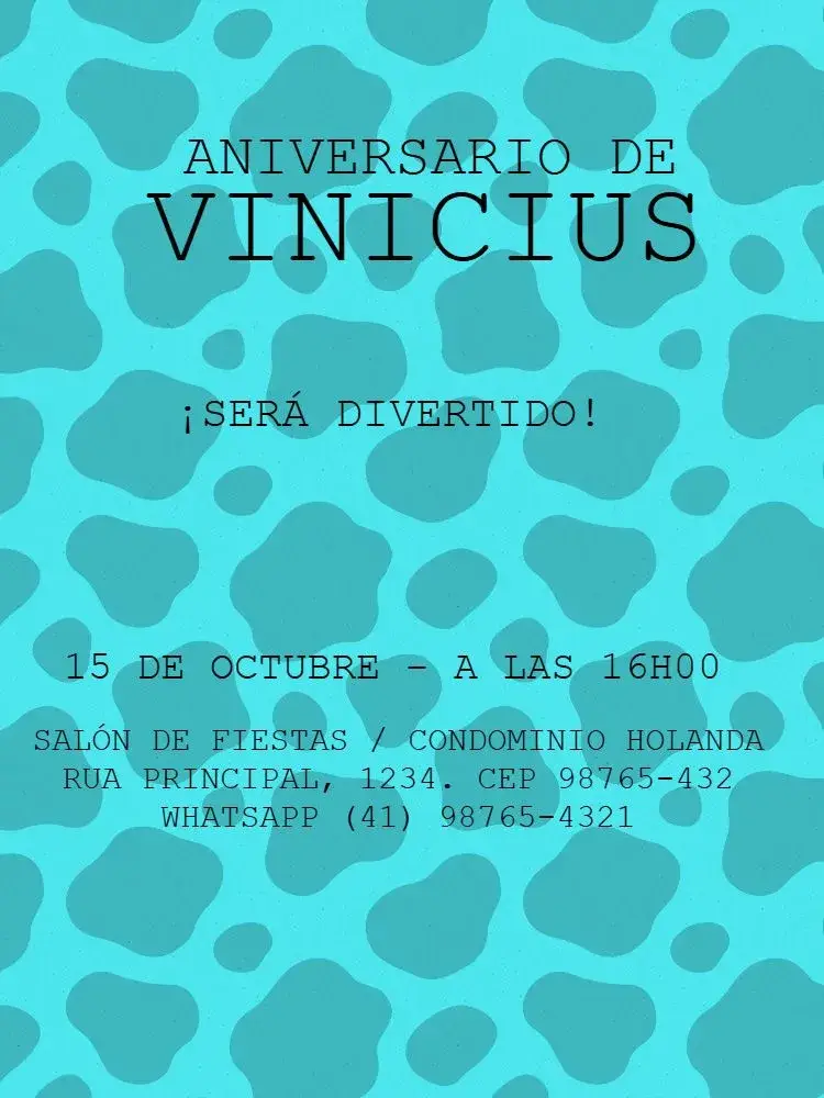 Invitación Retro Azul Celebración