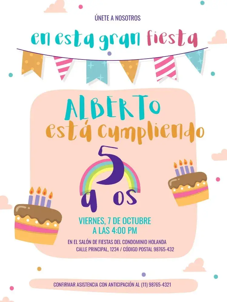 Invitación 5 Años Infantil