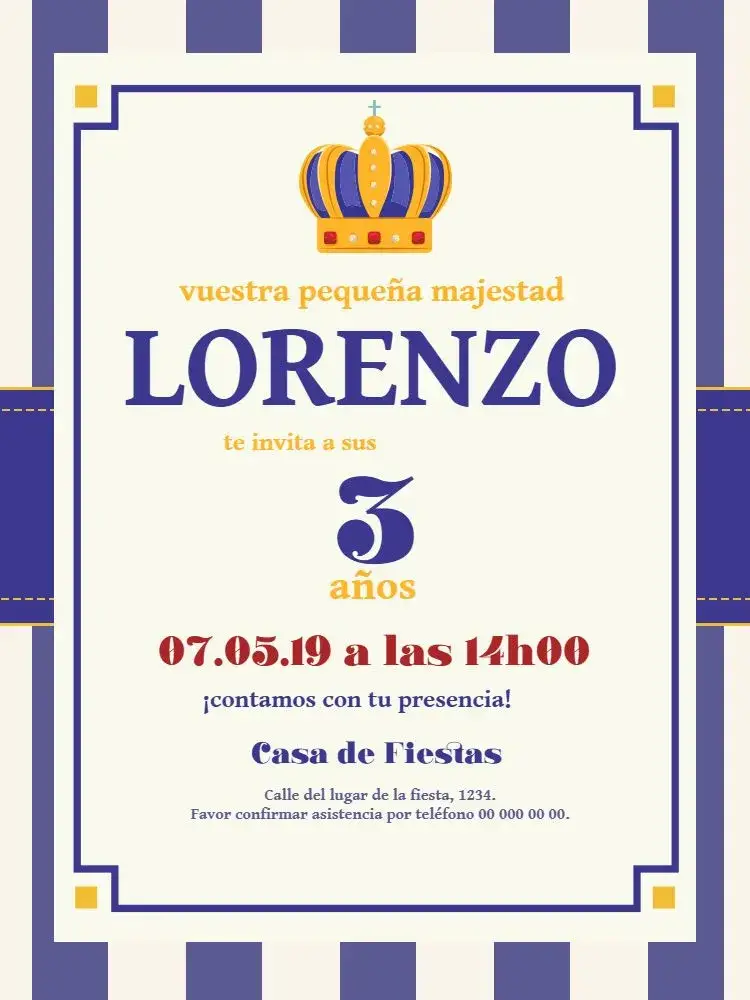 Invitación Príncipe Azul