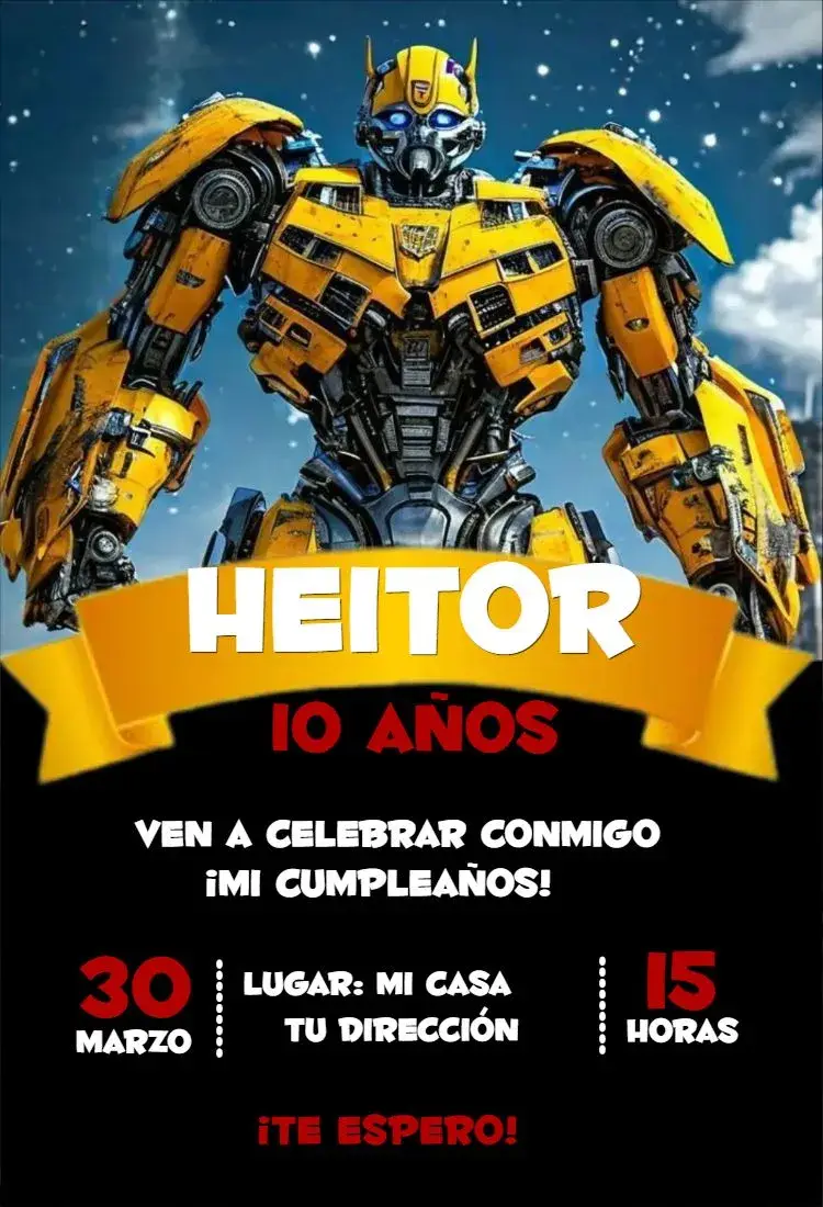 Invitación Transformers 1