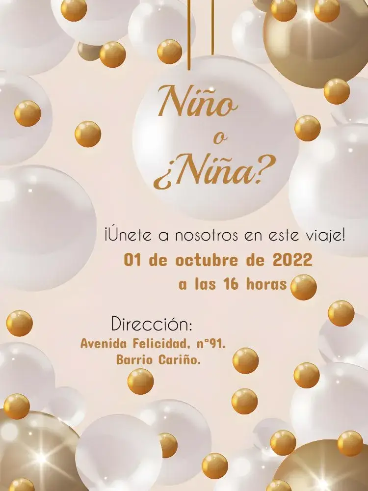 Invitación Fiesta de Revelación de Género con Globos