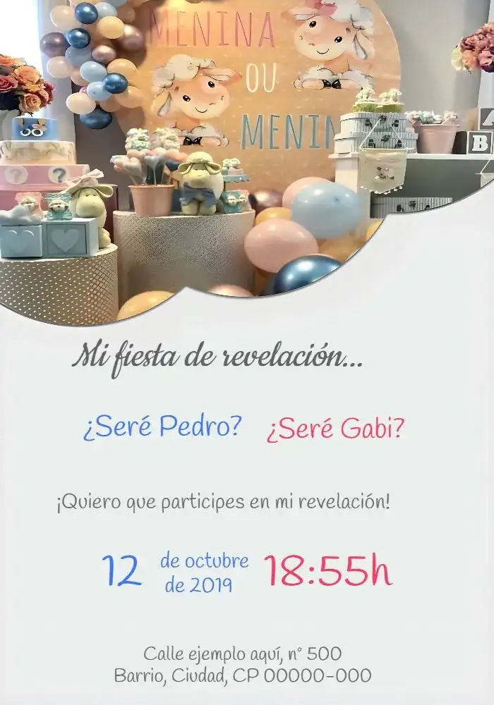 Chá Revelación Niño o Niña Rosa
