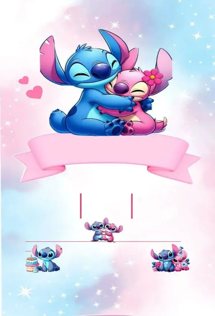 Invitación Stitch – tema Cumpleaños Infantil colorido, divertido, temático, ilustración, moderno
