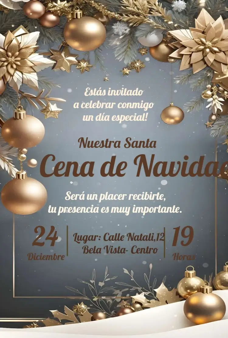 Invitación Para Cena De Navidad Papá – tema Fechas Conmemorativas festivo, colorido, temática navideña, alegre, divertido, clásico