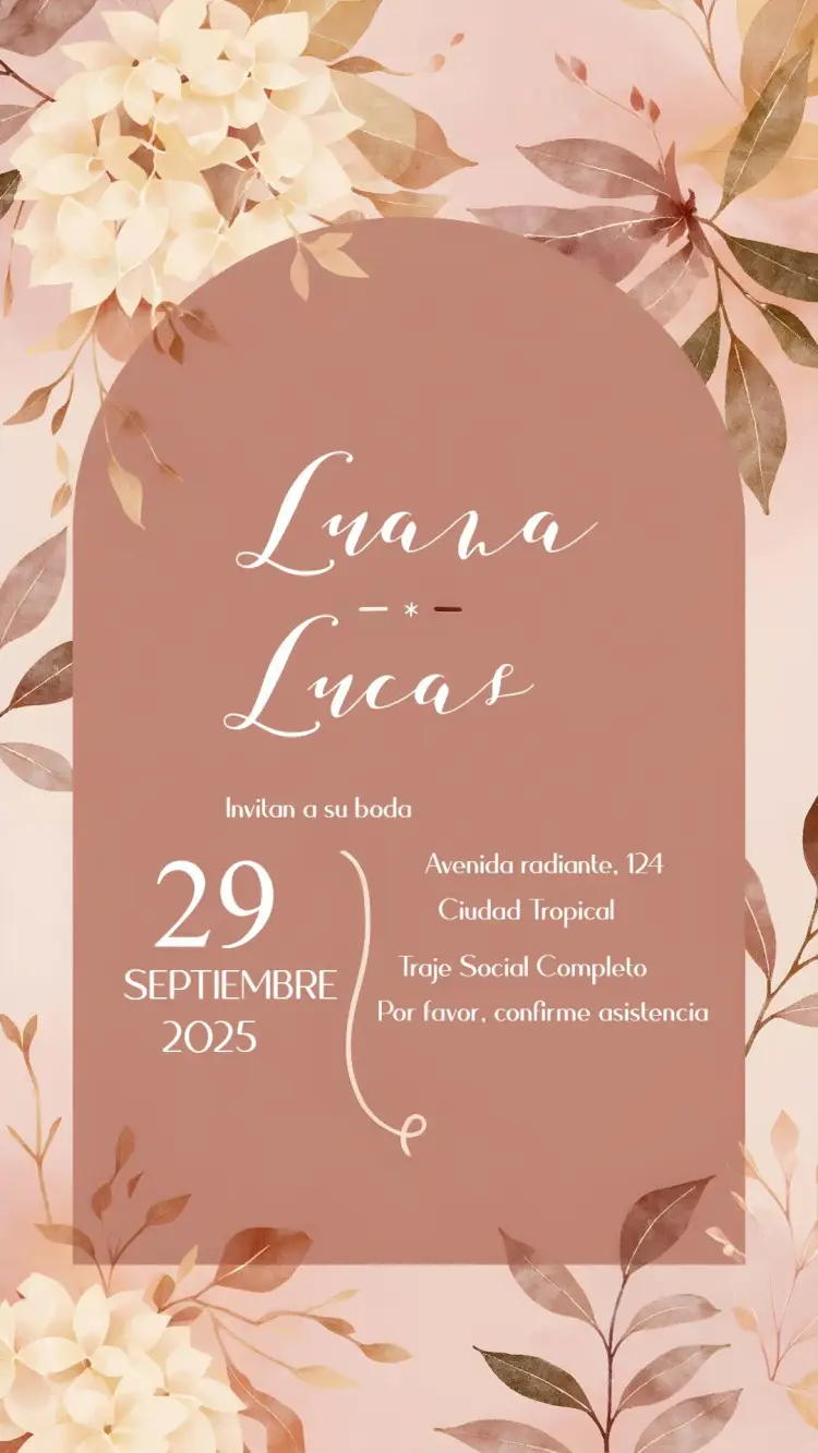 Invitación Boda Acuarela Floral