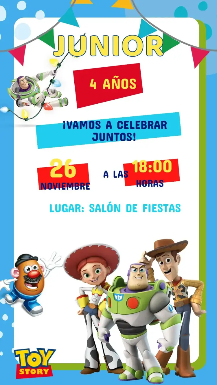 Invitación Cumpleaños Toy Story