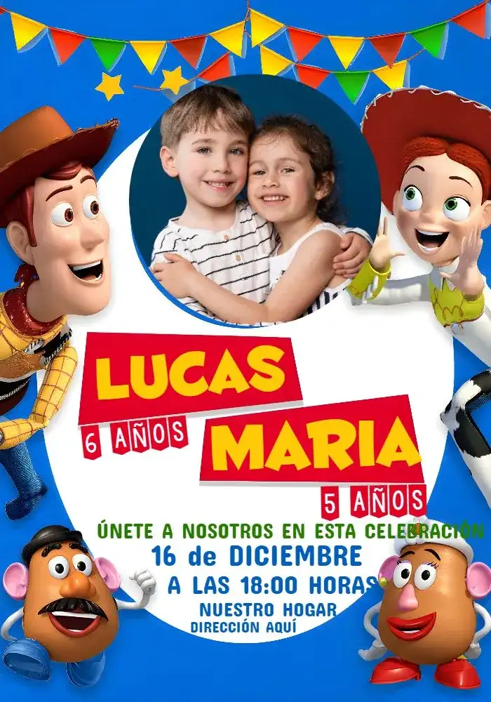 Doble Woody y Jessie Toy Story con Foto Buzz Lightyear
