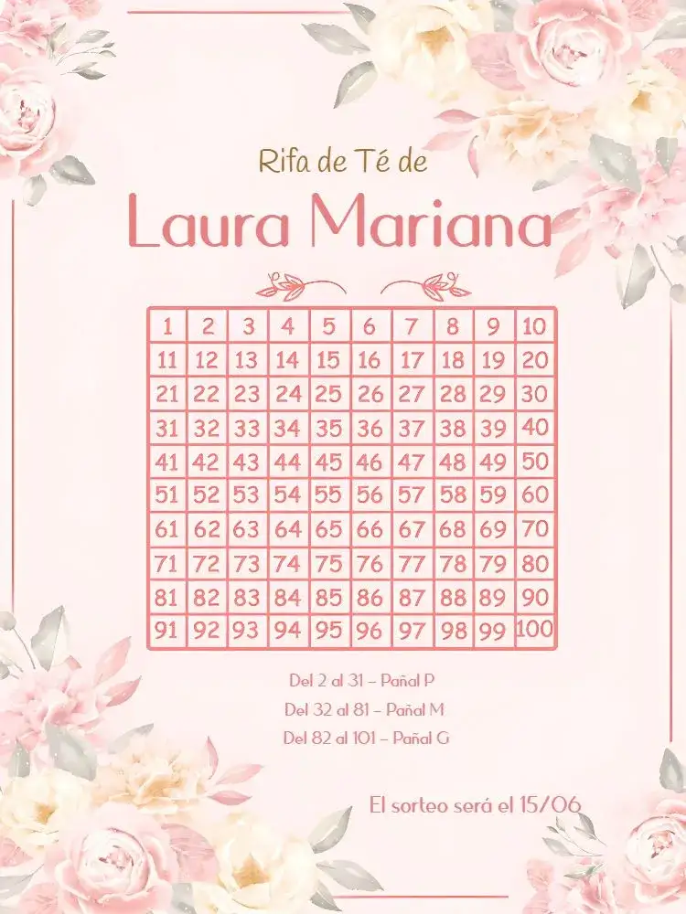 Té de Pañales Rifa Floral Cha