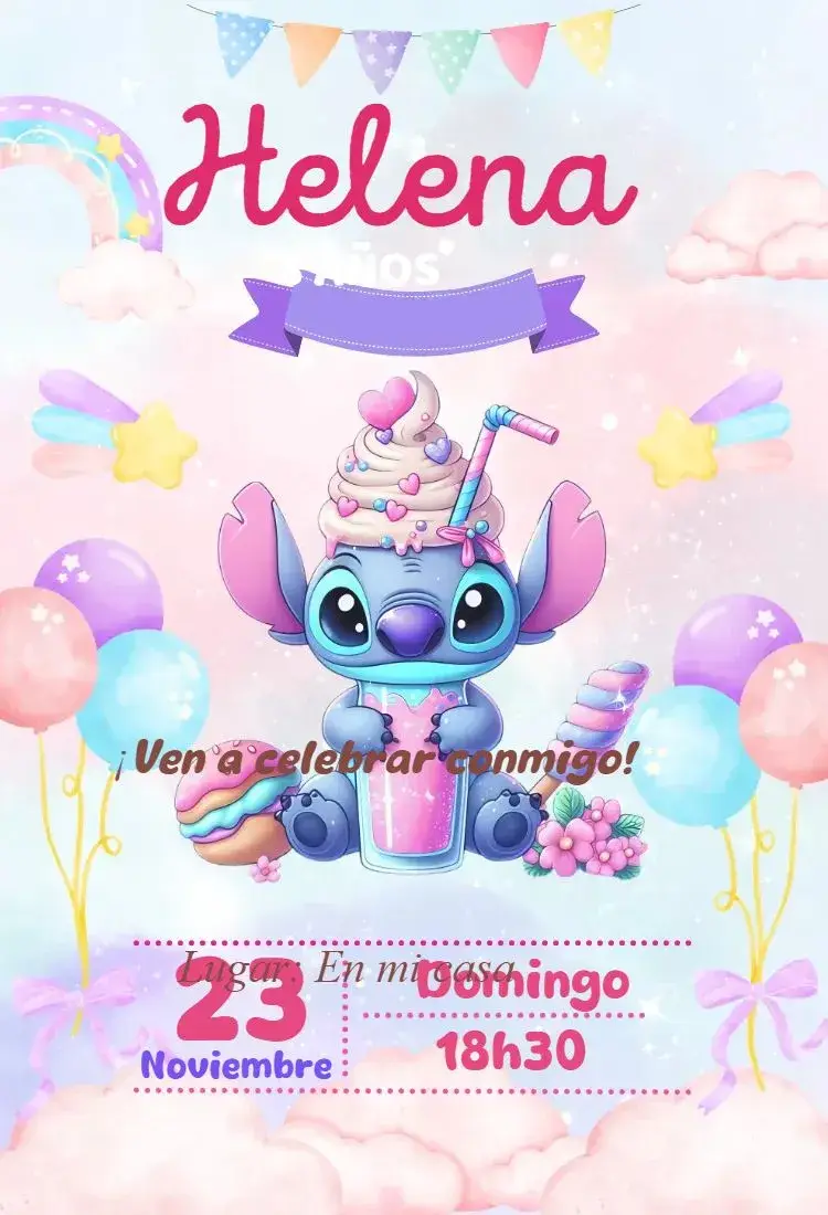 invitación digital de stitch