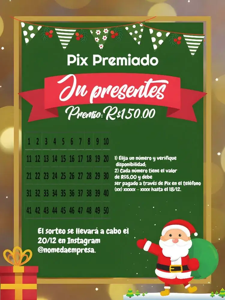 Invitación Pix Premiado Navidad Cartela