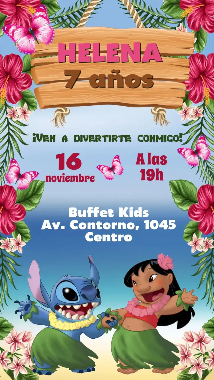 Invitación Lilo y Stitch