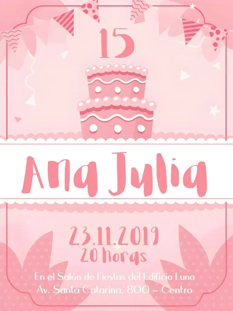 Invitación De 15 Años en Tonos Rosa Clásico