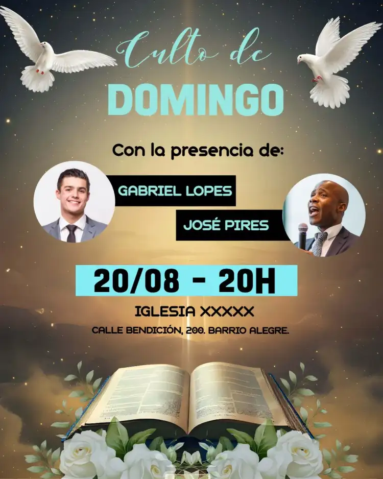 Arte Para Culto De Domingo Igreja Com Foto Post