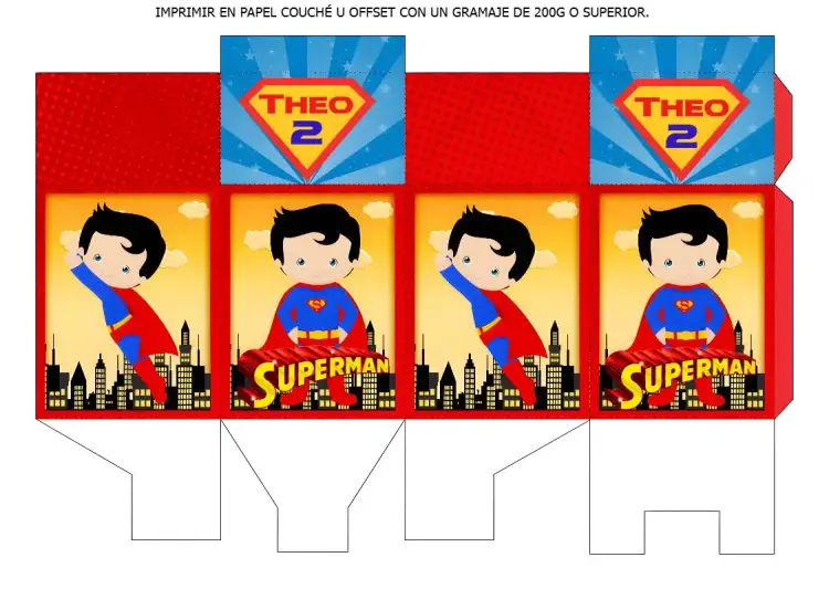 Invitación Caja Milk Super Man Logo