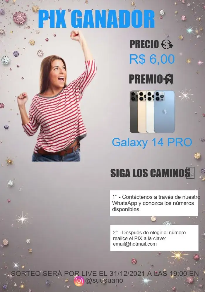 Invitación Pix Premiado Digital – tema Cartones moderno, tecnológico, elegante, minimalista, sorteio, digital
