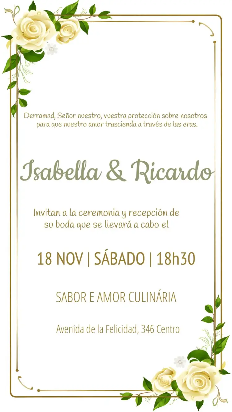 Invitación Boda Floral Verde