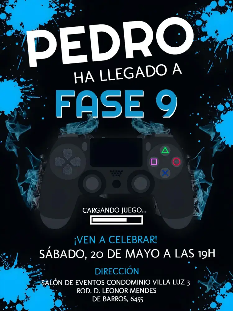Invitación Playstation 4 Blanco