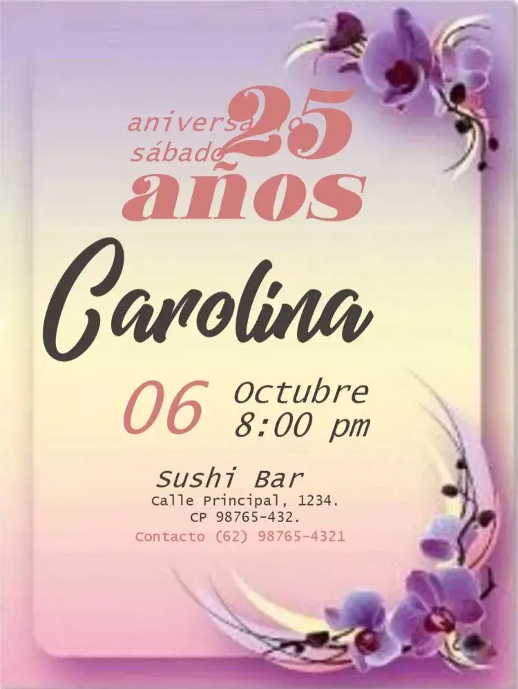 Invitación 25 Años Rosas Para Editar Místico – tema 15 años rosa, dorado, místico, divertido, moderno, elegante