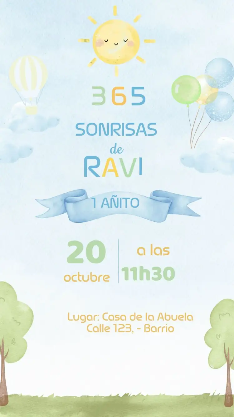 Invitación Cumpleaños 365 Sonrisas