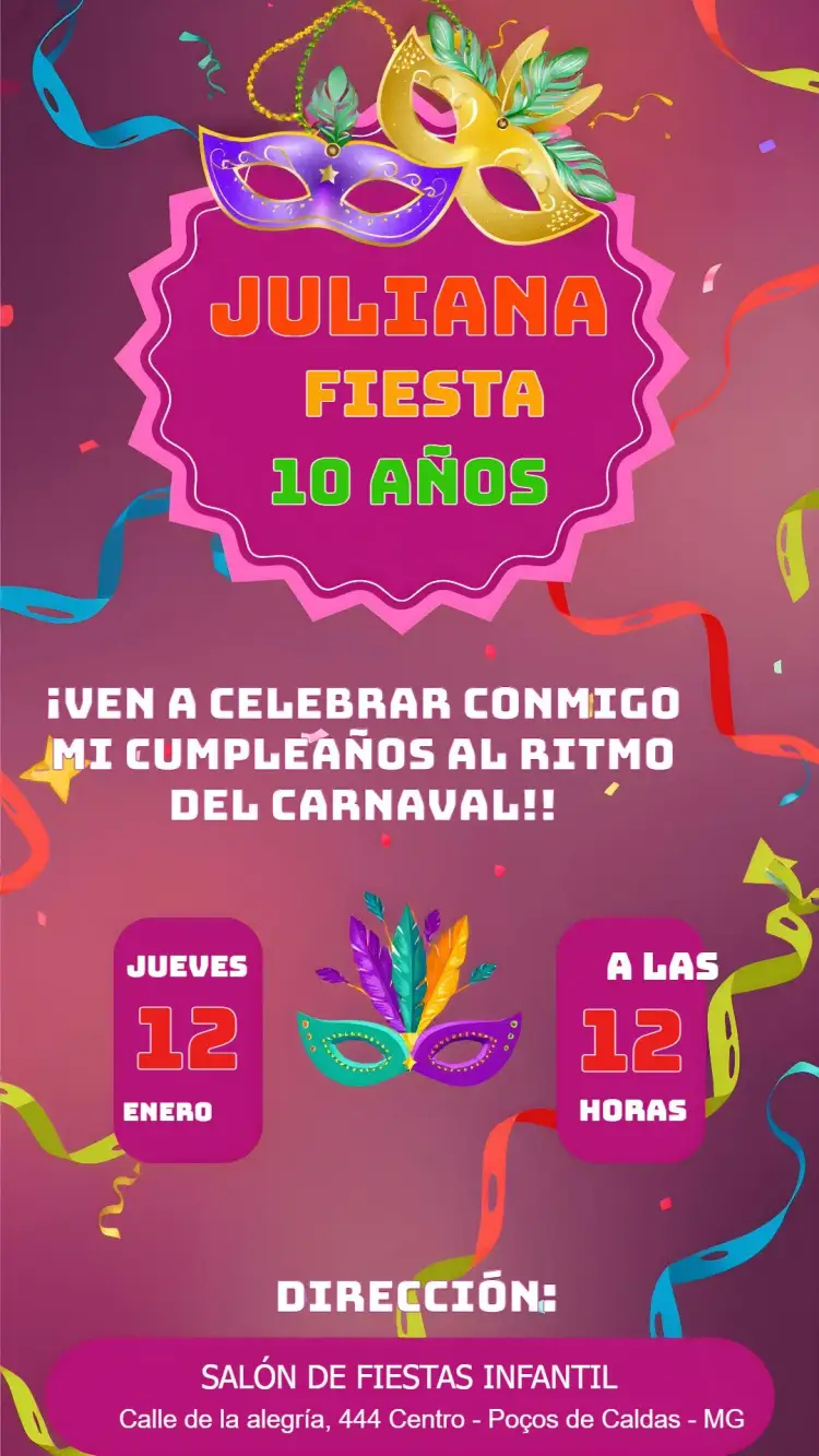 Invitación Carnaval Bloquinho