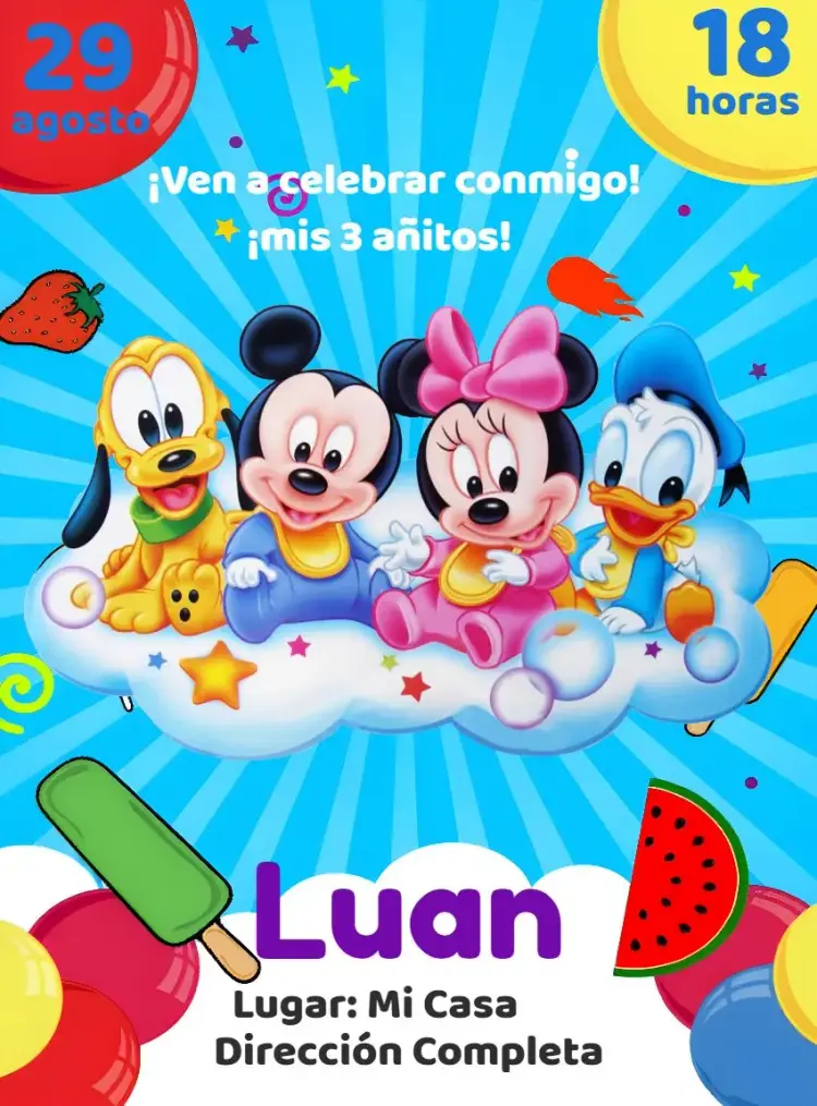 Invitación Turma De Mickey Hacer
