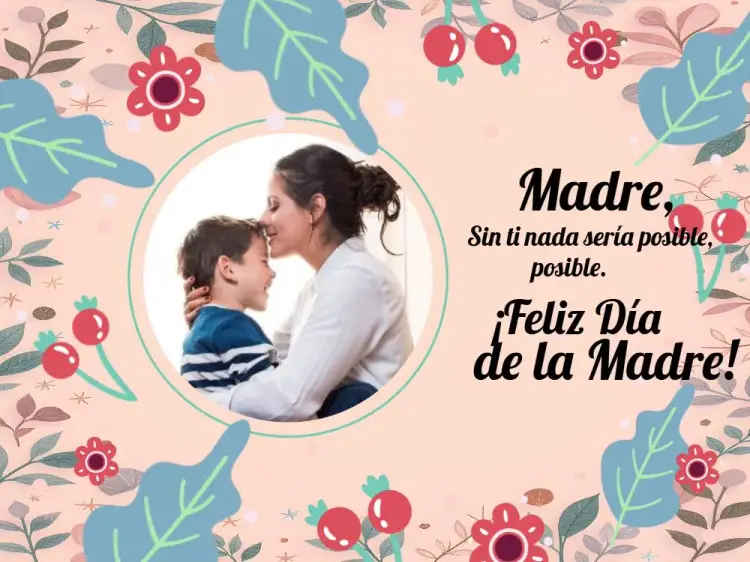 Invitación Tarjeta Día De La Madre Con Foto Rosa