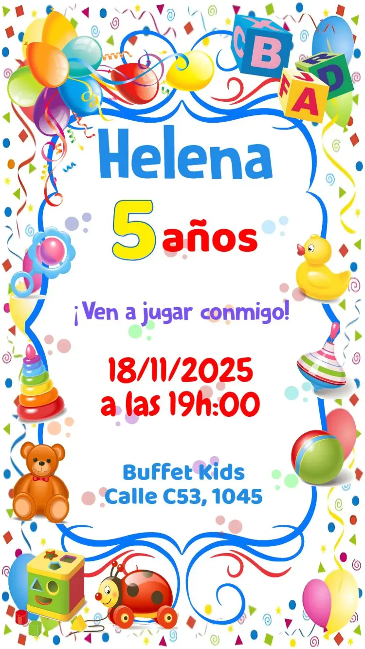 Invitación Juguetes