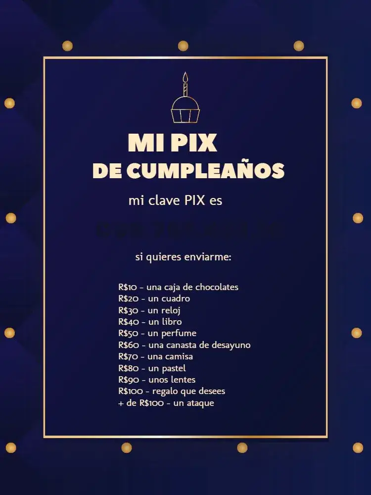 Invitación Digital Hazme un Pix Azul y Dorado Elegante – tema Cumpleaños Infantil azul, dorado, elegante, moderno, infantil, divertido