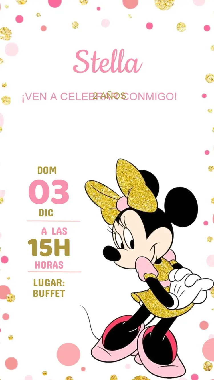 Invitación Cumpleaños Minnie Rosa