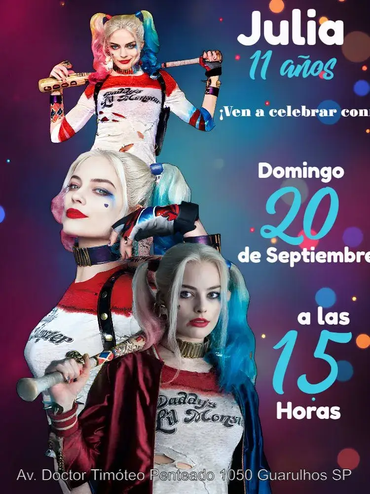 Invitación Arlequina Rosa