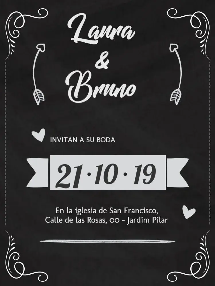 Invitación Boda Pizarra Amor Whatsapp