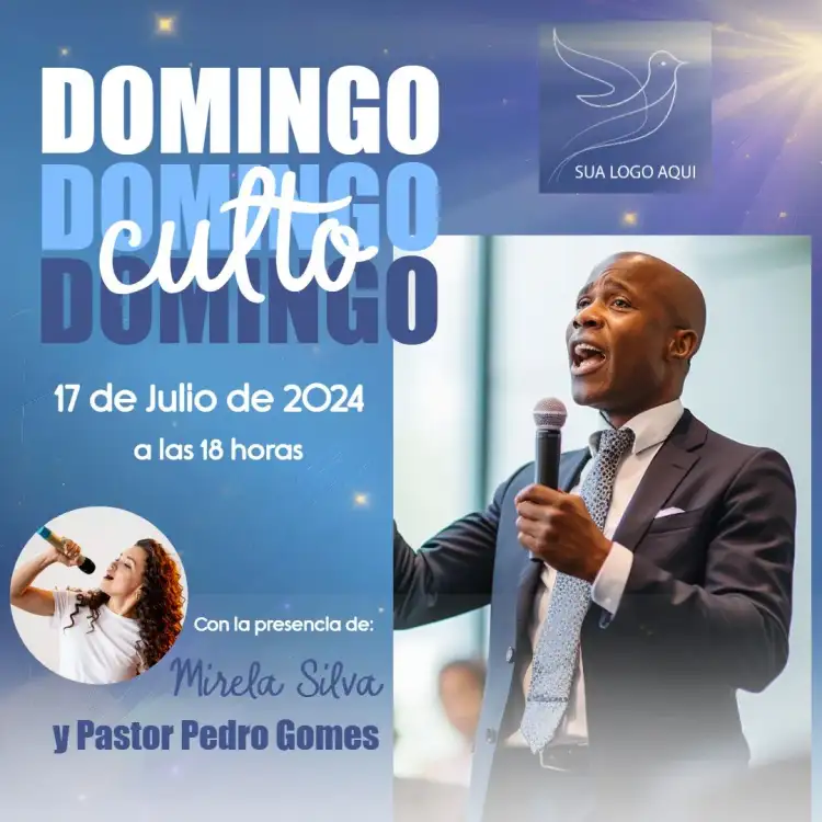 Arte Para Culto De Adoración Iglesia Con Foto Pastora