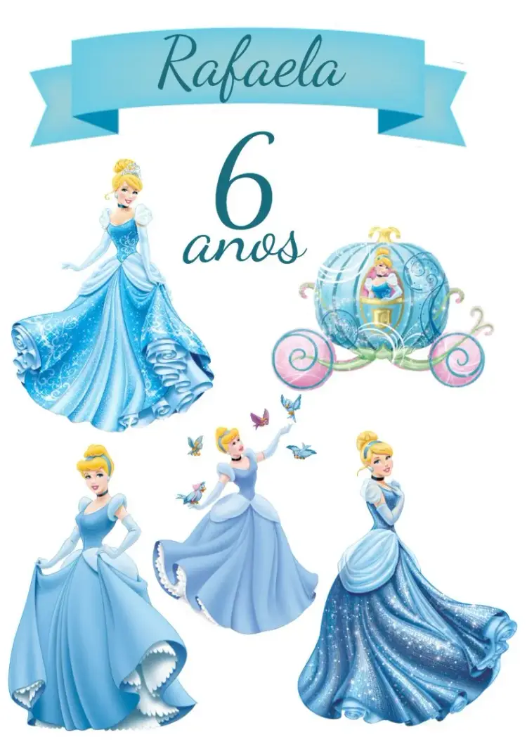 Invitación Topper de Pastel de Cenicienta de Disney