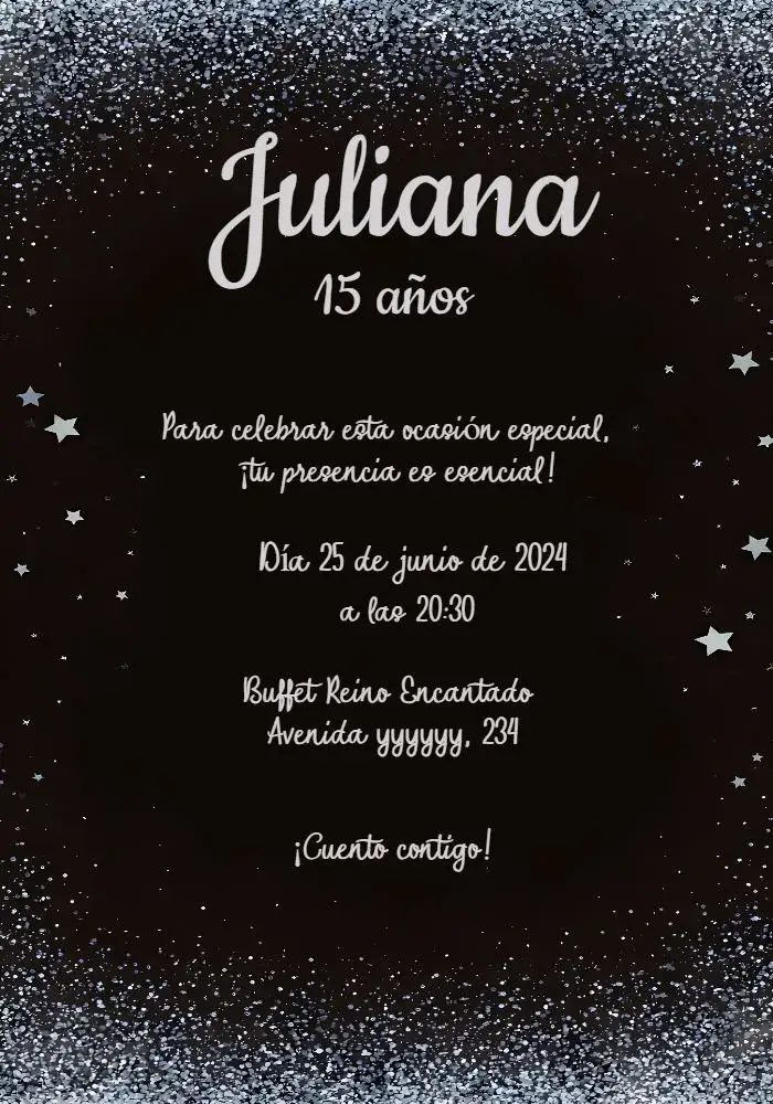 Invitación 15 Años Verde editable y personalizable