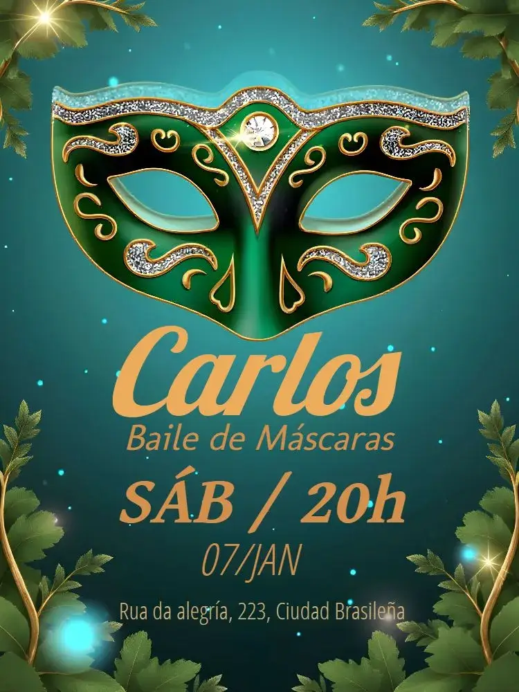 Invitación Carnaval Máscara