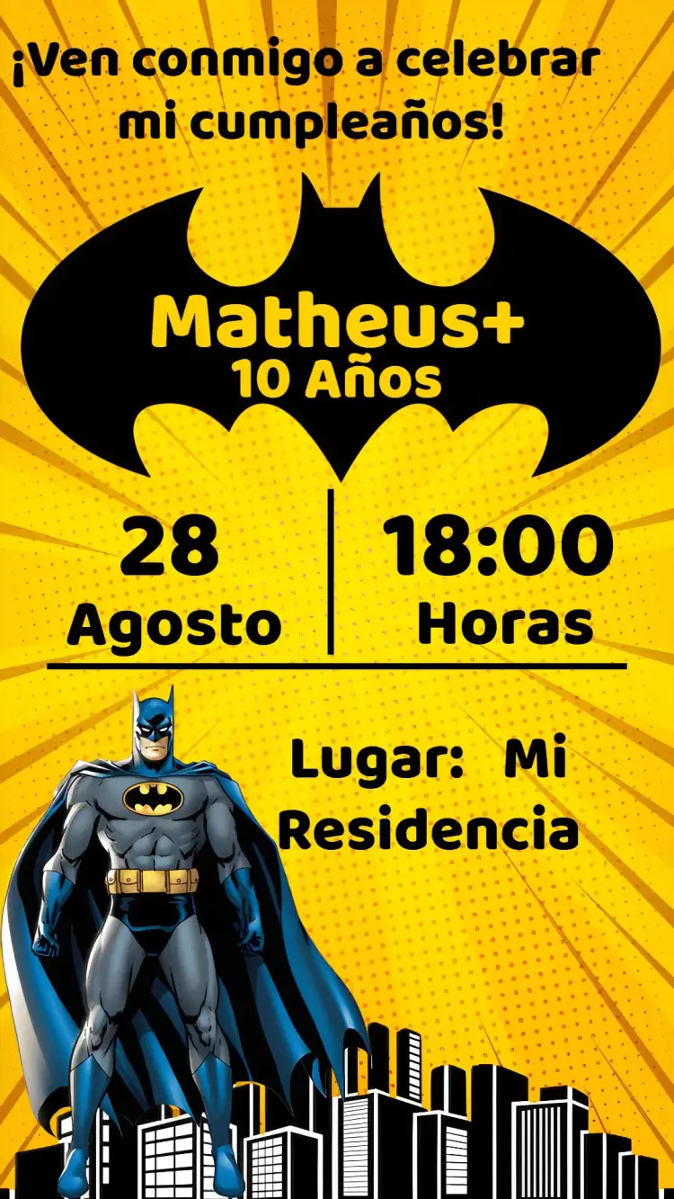 Invitación Batman Dibujo
