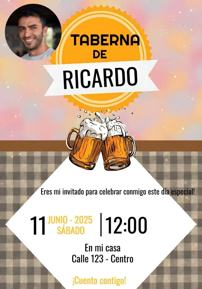 Invitación Boteco Con Pizarra de Foto