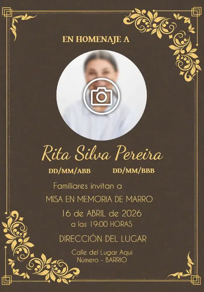 Misa De Fallecimiento Con Foto Marro