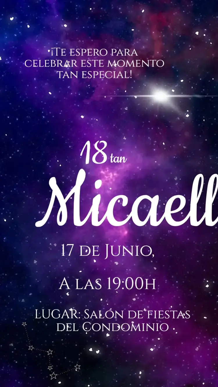 Invitación Cumpleaños Galaxia