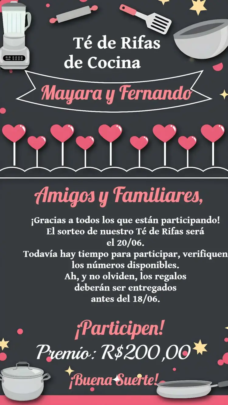 Invitación Recordatorio de Rifa de Té de Cocina Floral – tema Despedida de Soltera floral, moderno, elegante, colores suaves, minimalista